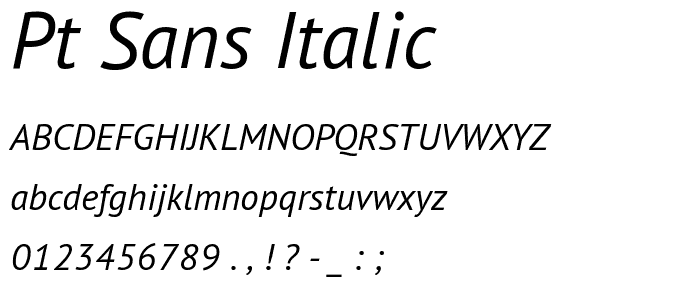 PT Sans Italic police